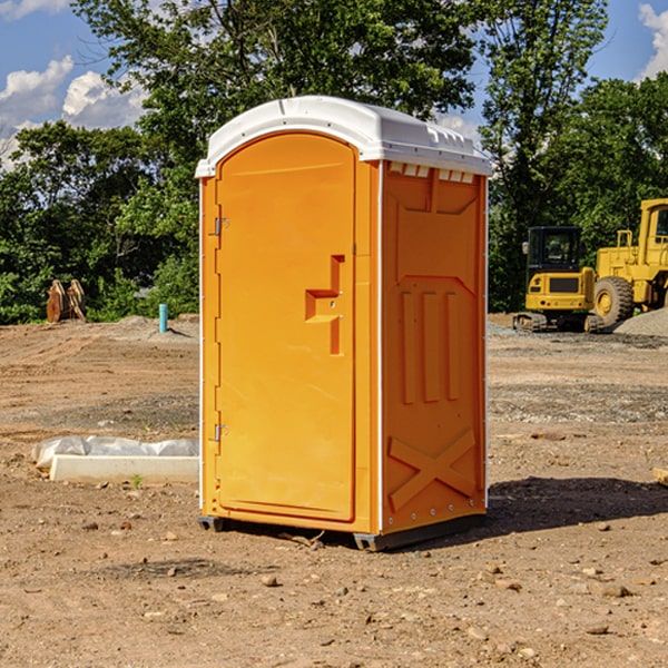 how often are the portable restrooms cleaned and serviced during a rental period in Howe